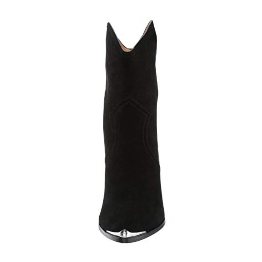 Sultry Black Suede Joie Western Inspired Booties - Picture 4 of 7